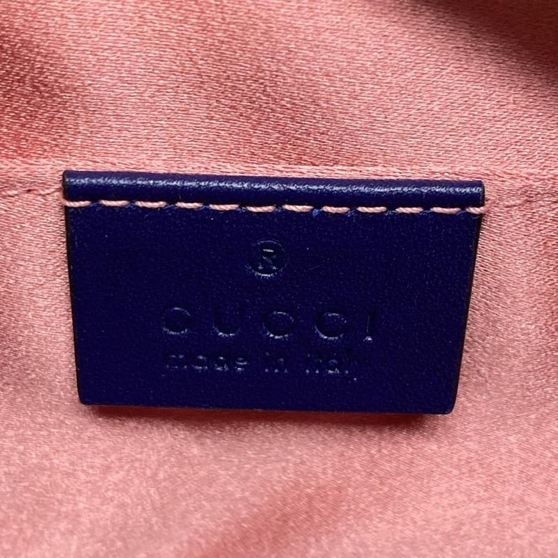 Gucci GG Marmont Waist Pouch 476434 Blue Leather