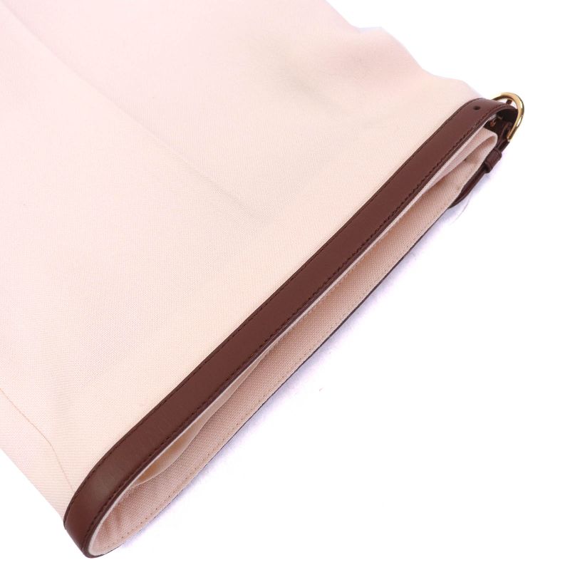 Gucci 22AW 675606 Bermuda Pants Mohair Wool Hem Belt Design Shorts Pink Beige