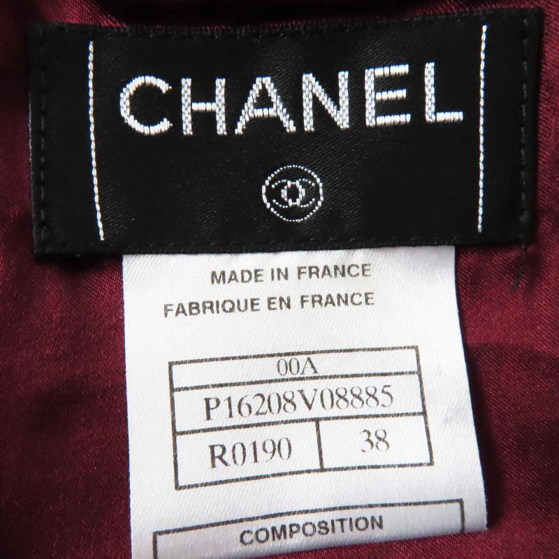 CHANEL 00A P16208 Wool PVC Sequined Tweed Setup With Coco Mark On Left Cuff