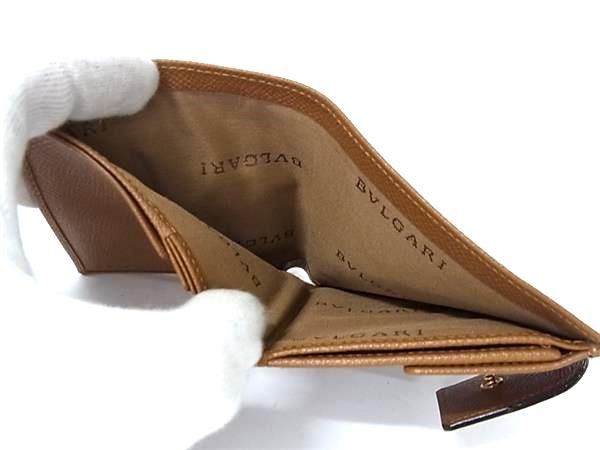 Bvlgari Leather Bifold Wallet Coin Purse Wallet Men's Women's Brown Fk7519