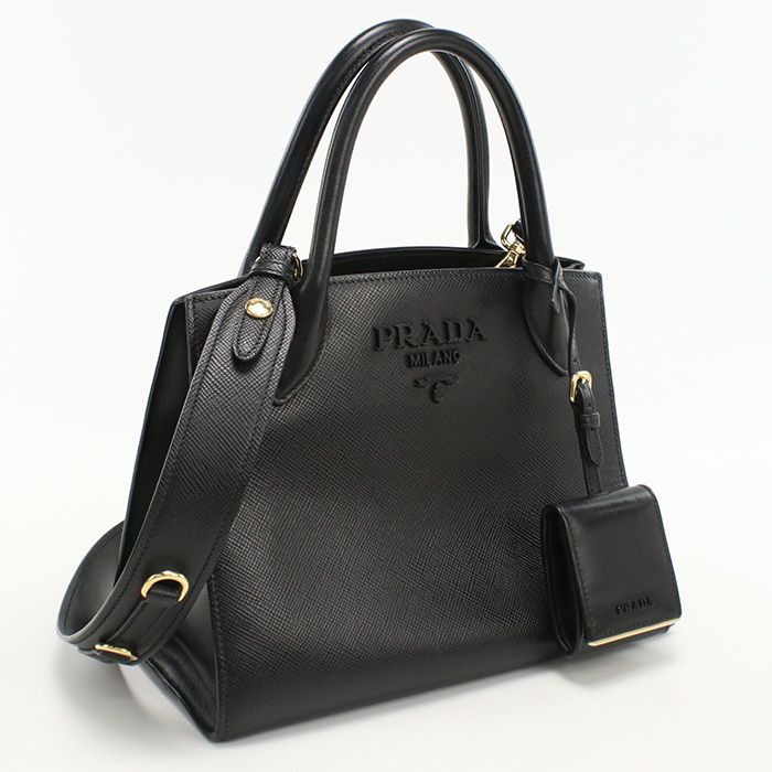 Prada 2WAY Tote Bag Monochrome 1ba156 Tote Bag Saffiano Leather Women