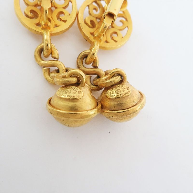 Chanel Gold Plated 95P Ladies 14.2g Earrings With Bells