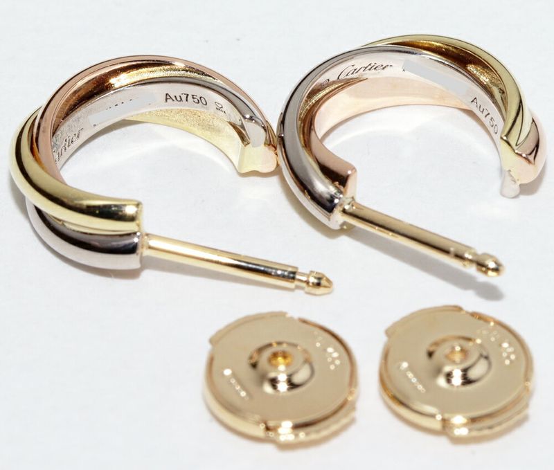 Cartier Earrings 18K Yellow Gold 18K White Gold 18K Pink Gold Trinity Earrings