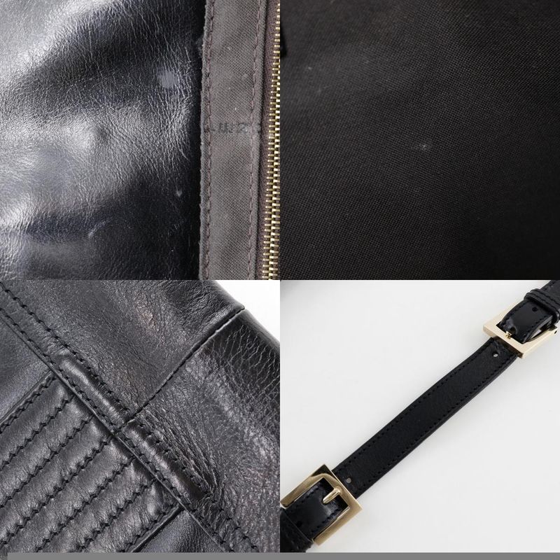 Fendi Chain Tote 2WAY Shoulder Leather Black Women's Tote Bag