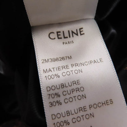 Celine 2m398267m 100% Cotton Triomphe Pattern Trench Coat Brown 40 With Hanger