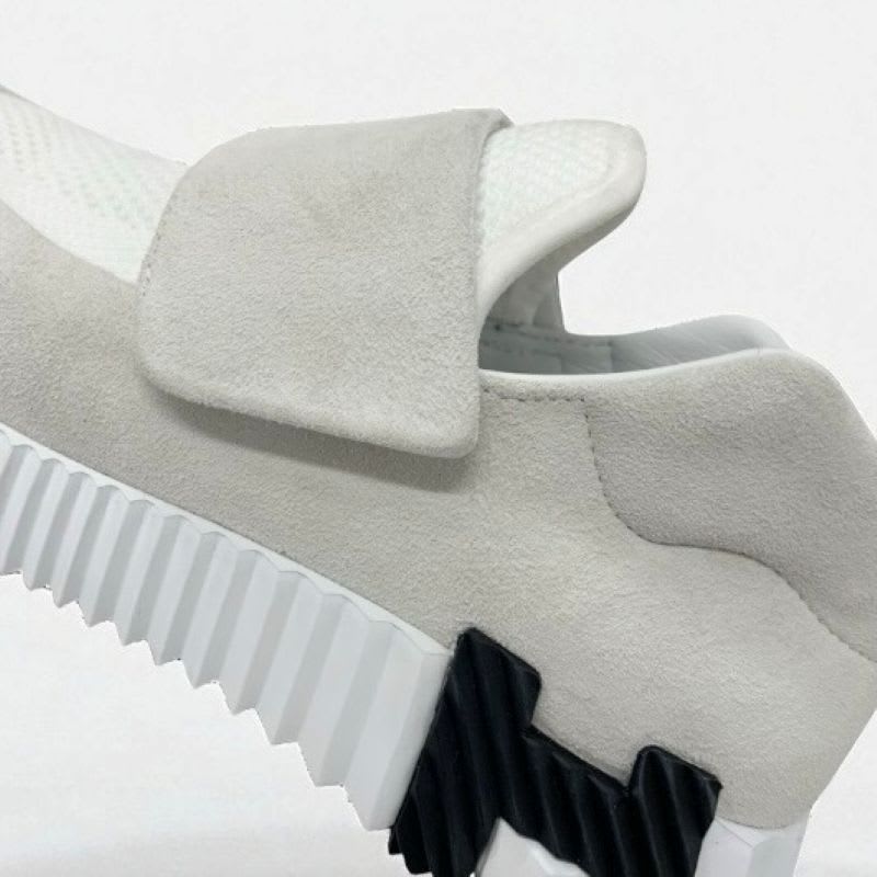 Hermes H Sneakers Shoes Suede Fabric White Velcro