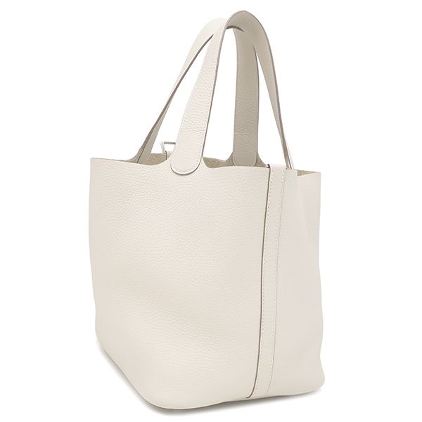 Hermes Handbag Picotin Lock MM Taurillon Clemence Cles Silver Hardware Off