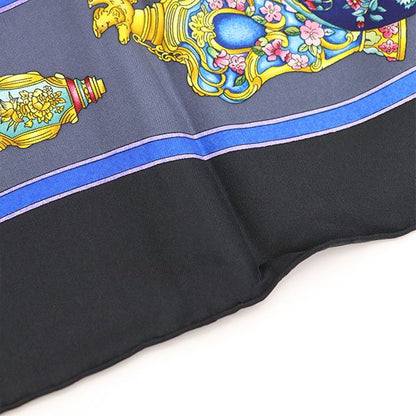 Hermes Scarf Carré 90 Perfume Bottle 100% Silk Black Etc 4000010800900255