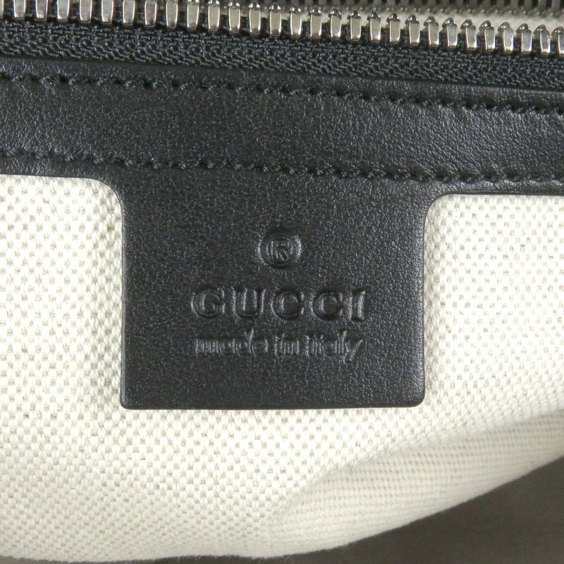 Gucci 625774 Leather GG Embossed Tote Bag Briefcase Business Bag Black Storage