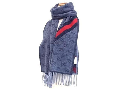 Patterned Gucci GG Pattern Sherry Line 100% Rana Wool Scarf Men's Women's