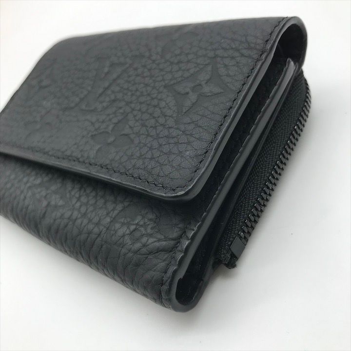 Louis Vuitton Monogram Wallet Taurillon Portofoy Pilot Black