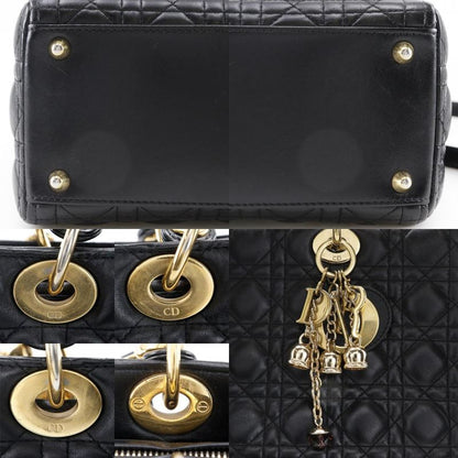 [dior] Christian Dior Lady Dior Large Canage 2WAY Shoulder Lambskin Black