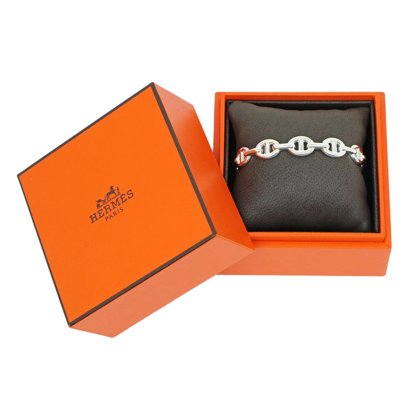 Hermes Chaine D'ancre Bangle Anchene ST Ag925 Silver - Women's Accessori