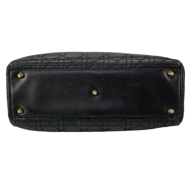 Dior/christian Dior Handbag Lady Dior Large Bag Black Leather