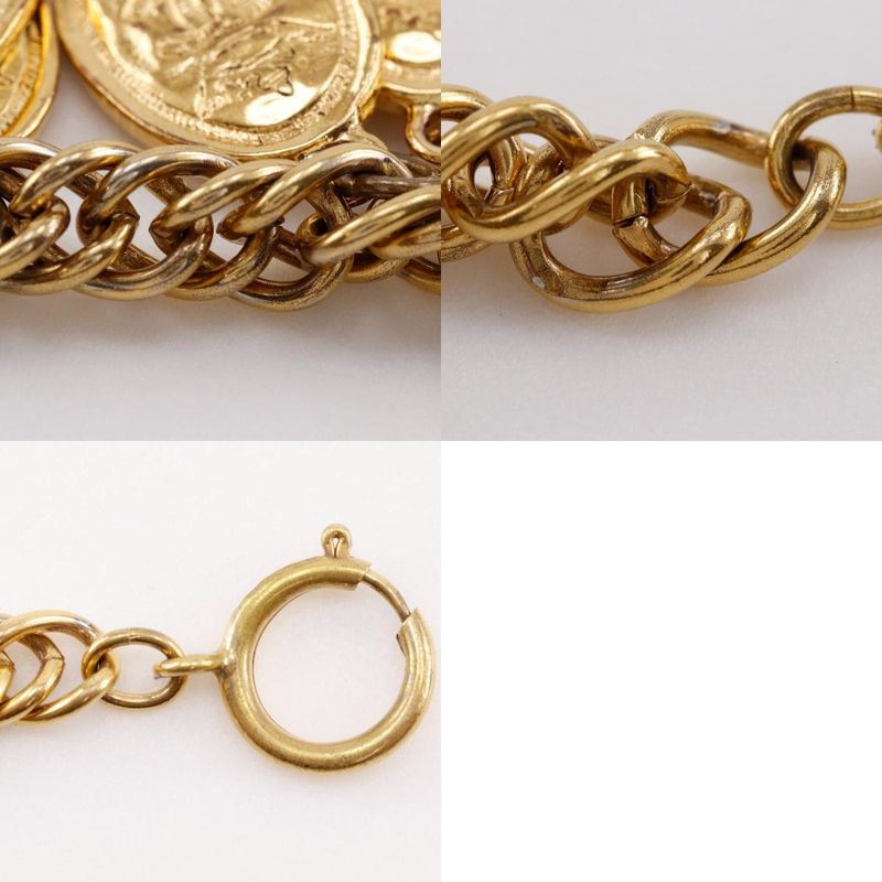 Chanel Medallion Charm Coco Mark Chain Gold Plated Ladies 83.4g Bracelet