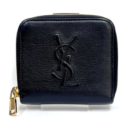 YVES Saint Laurent Yves Saint Laurent Compact Wallet Bifold Wallet Zipper Black
