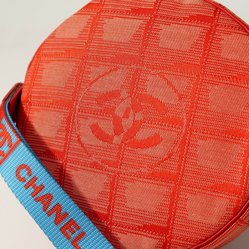 Chanel New Travel Line Accessory Pouch Round Shape CC Logo Coco Mark Made In