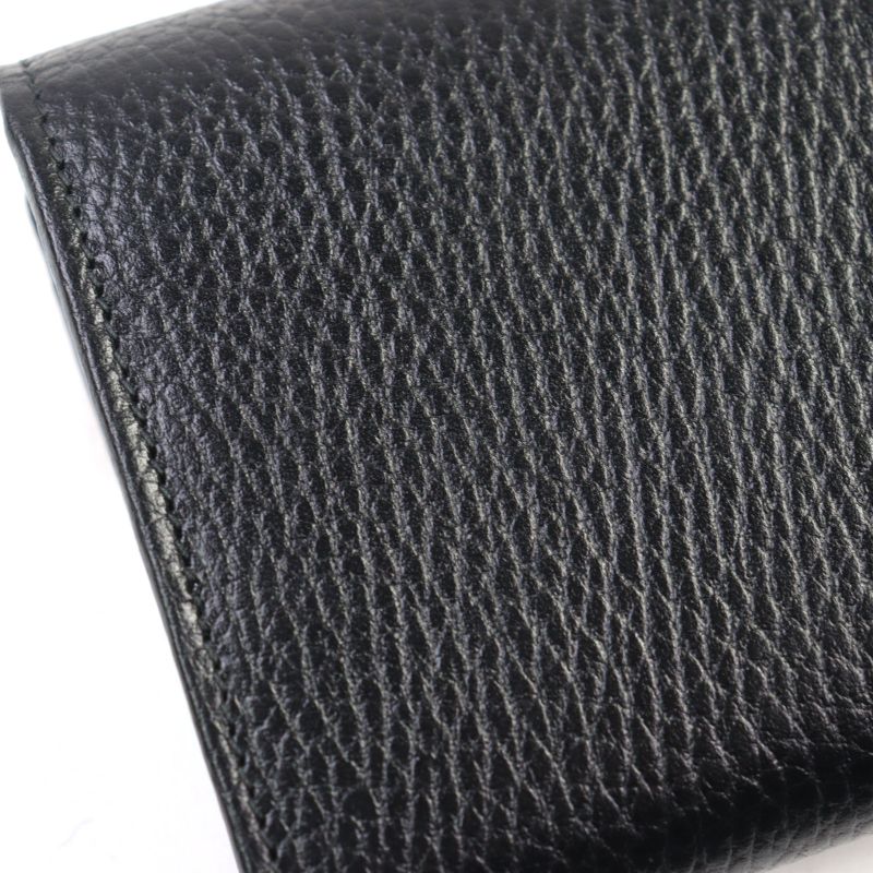 Gucci 615524 Leather Interlocking G Grained Accordion Closure Long Wallet With