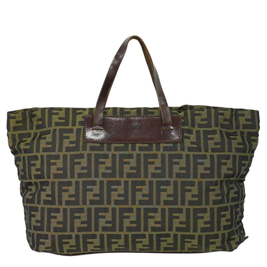 Authentic Fendi Zucca Tote Handbag Canvas Brown Zucca Bag Pre-owned [follow-up
