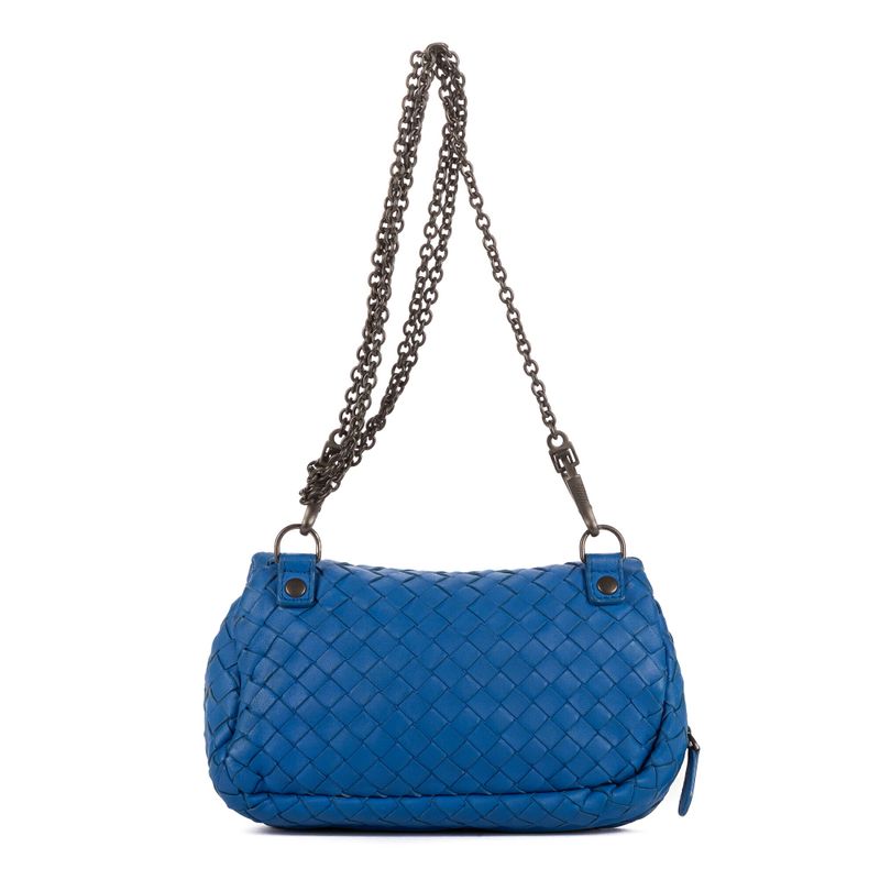 Bottega Veneta Olympia Blue Intrecciato Leather A
