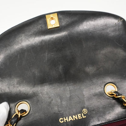 Chanel Shoulder Bag Matelasse Lambskin Black Gold Hardware Women