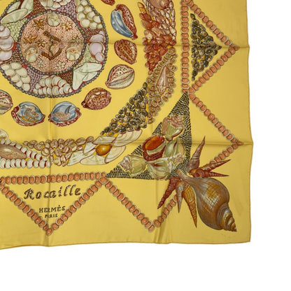 Hermes Carre 90 Silk Scarf Rocaille Shell Multicolor Storage With Bag