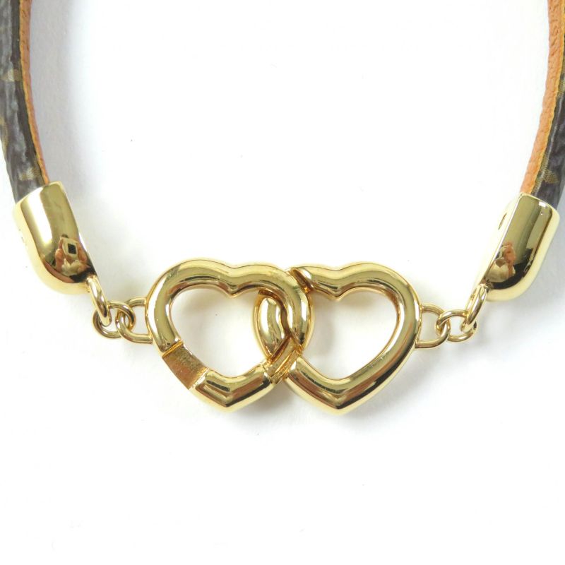 Louis Vuitton M6758 Bracelet Say Yes Leather Monogram Bracelet Brown 19 Storage