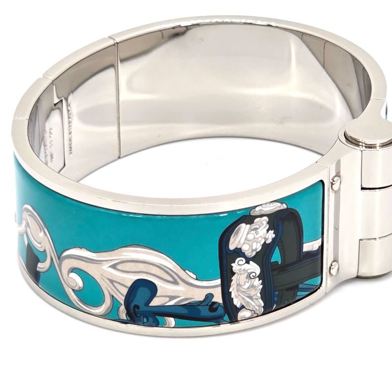 Hermes Enameled Bracelet Charnière GM Bangle Wrist Circumference Approx 18cm