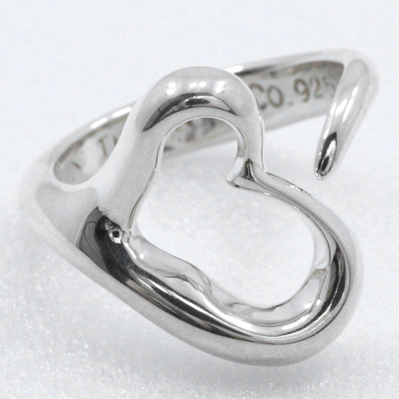 Tiffany & Co Open Heart Elsa Peretti Silver 925 Size 9 Ladies 4.7g Ring