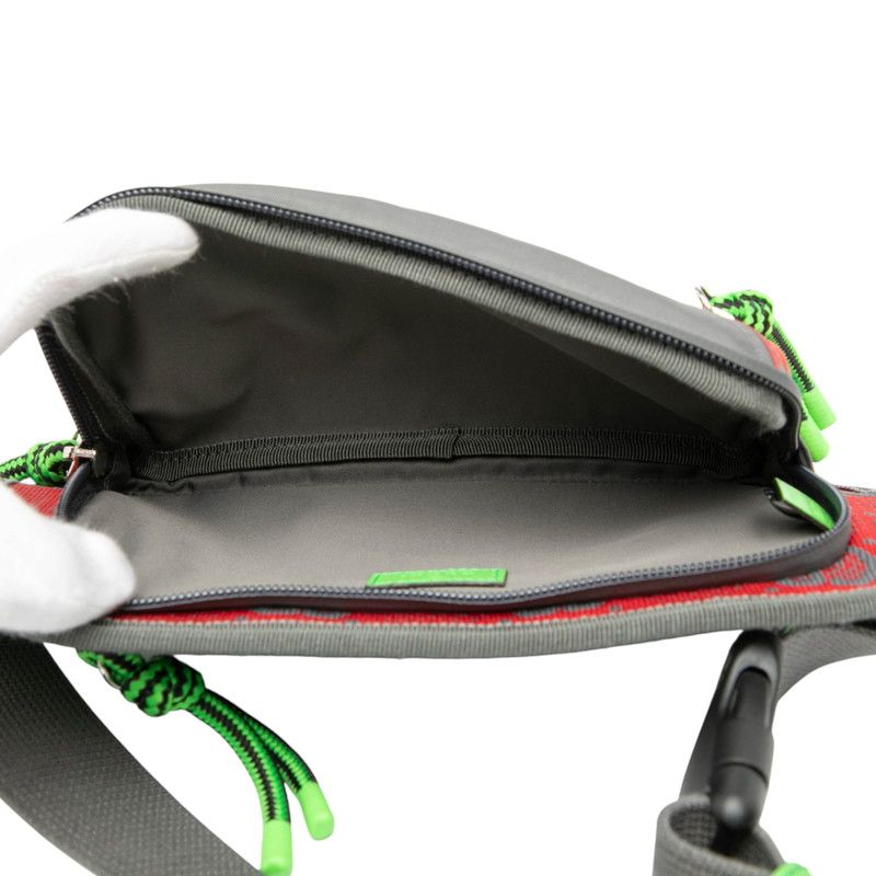 Gucci GG Nylon Belt Bag Body Bag Waist Bag 752102 Grey Red Nylon Rubber Ladies