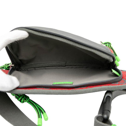 Gucci GG Nylon Belt Bag Body Bag Waist Bag 752102 Grey Red Nylon Rubber Ladies