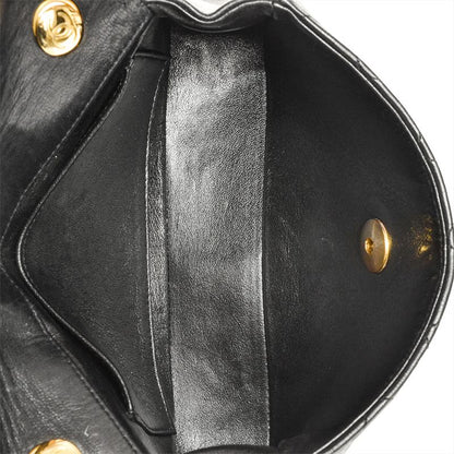 Chanel Mini Matelasse Chain Shoulder Bag Leather Black