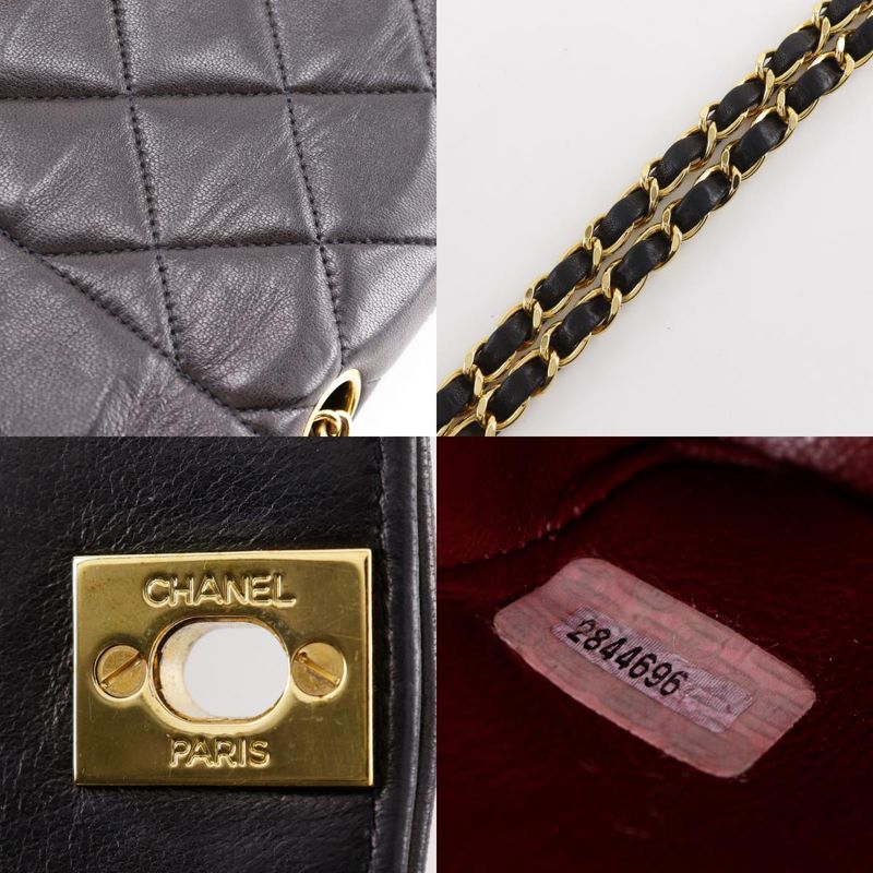 Chanel Diana 25 Matelasse Chain Shoulder Vintage A01165 Lambskin Black Ladies