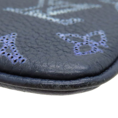 Louis Vuitton Coin Case Pochette Cles Monogram Mahina Navy Silver Hardware Navy