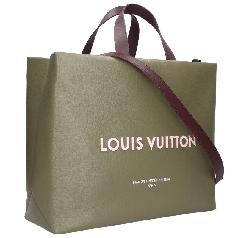 Louis Vuitton M26082 Shopper Tote MM Cowhide Leather Tote Bag Men's MM