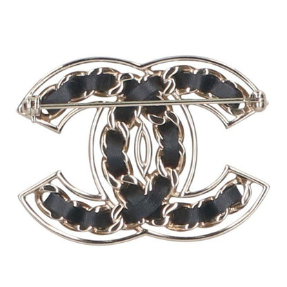 Chanel B19P Coco Mark Chain Leather Brooch Men's