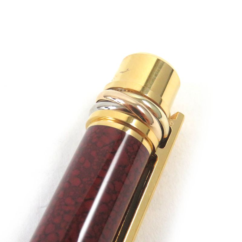 Cartier Nib 18k Lacquer F Nib Trinity Allover Cap Fountain Pen Stationery