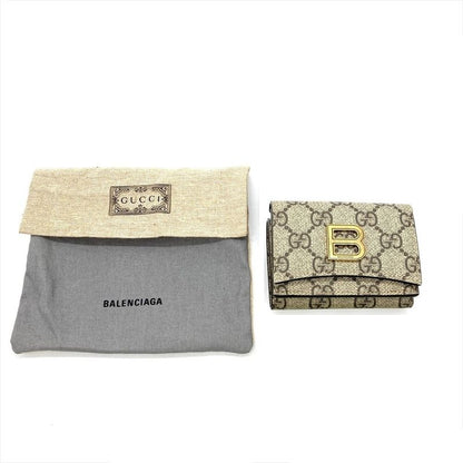 Gucci X Balenciaga Collaboration Compact Wallet Trifold Wallet GG Supreme