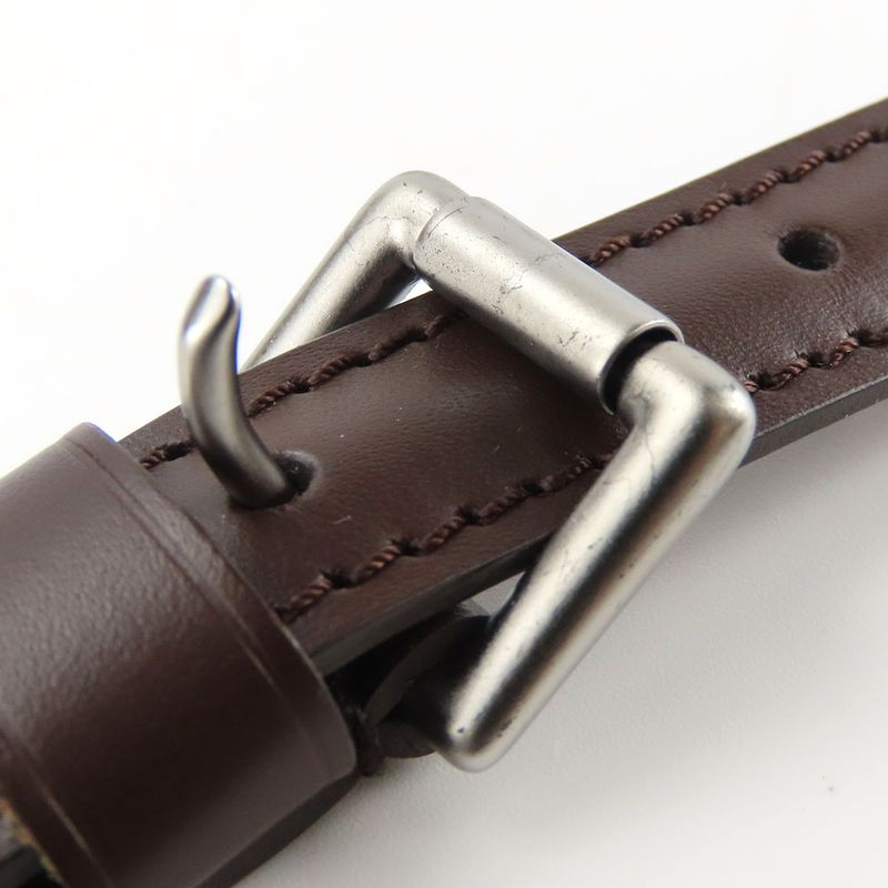 Louis Vuitton Shoulder Strap Leather Brown Adjustable Matte Silver Hardware