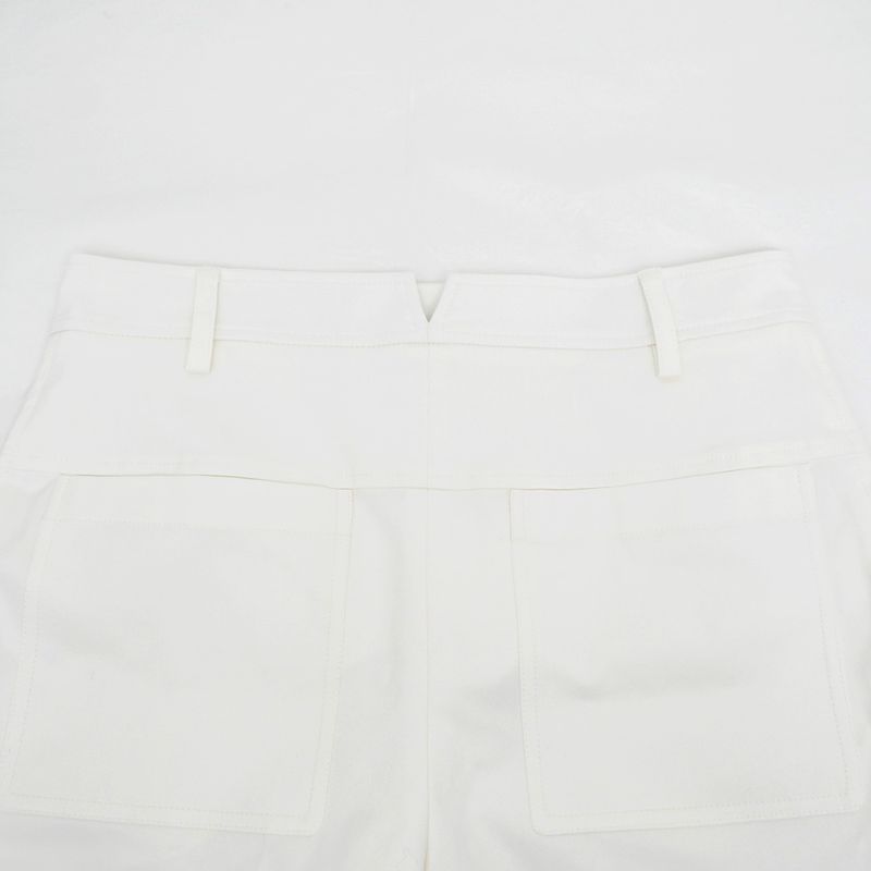 Hermes Shorts White Size 38 Cotton Polyurethane Women's Apparel Clothes