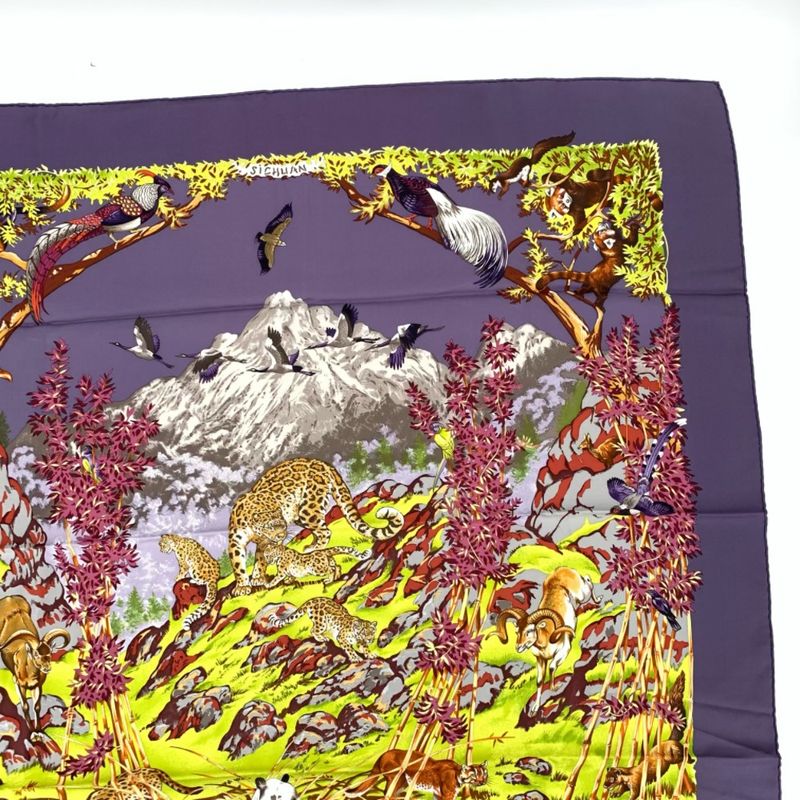 Hermes Carre 90 Silk Scarf Panda Sichuan