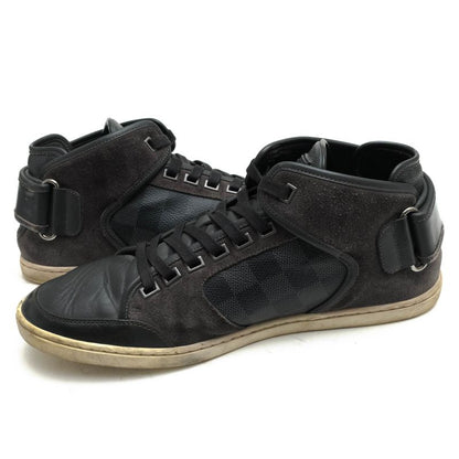 Louis Vuitton Shoes Sneakers Shoes High Cut Men PVC Leather Gray Damier Graphite