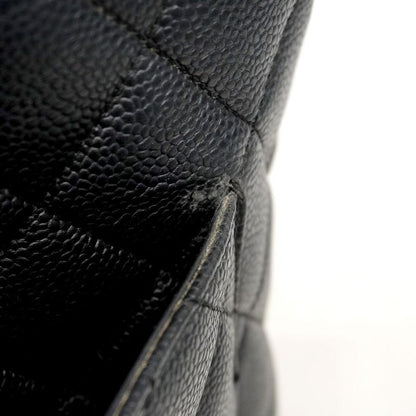 Chanel Tote Bag Revival Tote Caviar Skin Black Silver Hardware Women's