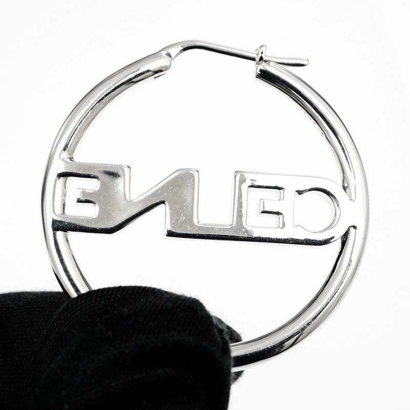 Celine Earrings Hoop Earrings Crystal Silver Color Pair Accessories-