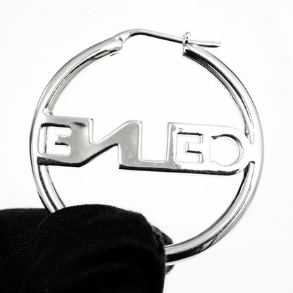Celine Earrings Hoop Earrings Crystal Silver Color Pair Accessories-