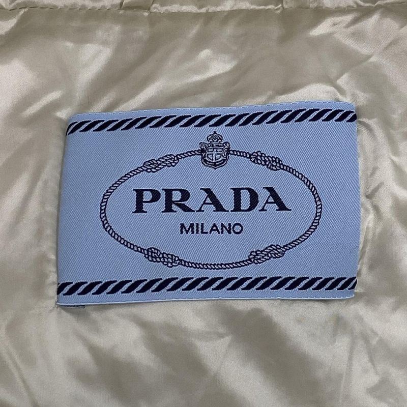 Prada Blouson Size 42 M Women's 291511 Ivory Cotton / Long Sleeve / Zip Up /