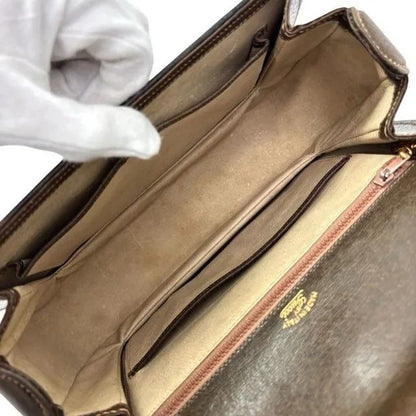 Gucci GG Bamboo 1947 Vintage Sherry Bag Purse Tan Brown Leather Handle