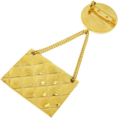 Chanel Bag Motif Coco Mark Matelasse Gold Plated Ladies 19.0g Brooch