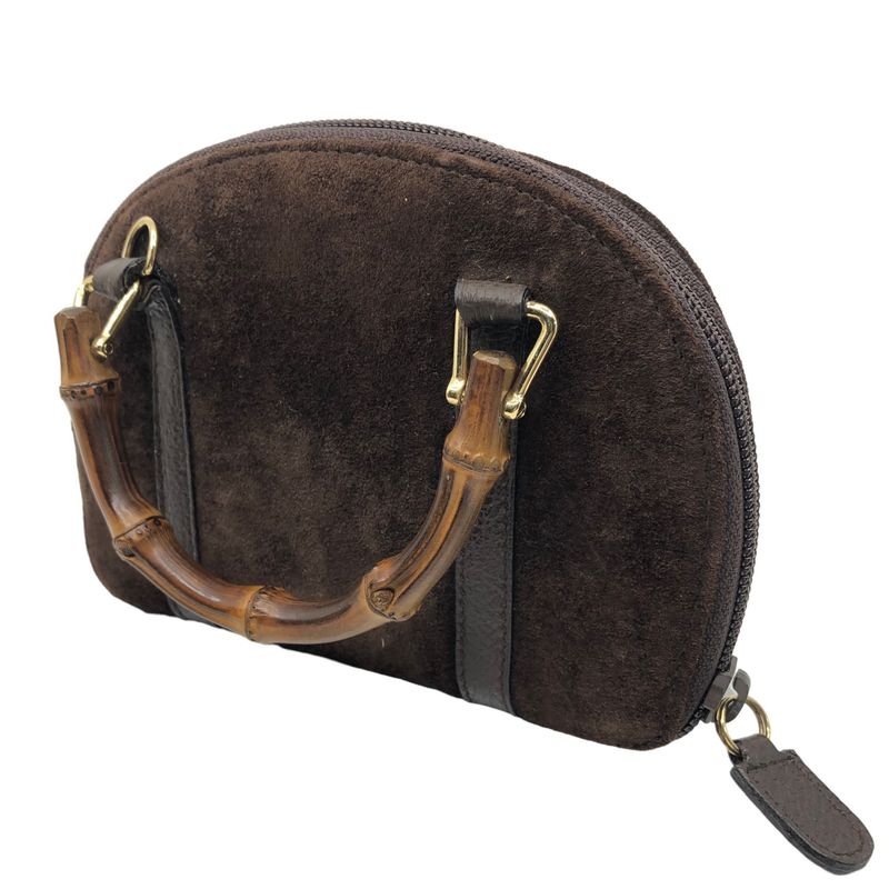 Gucci Old Gucci 2way Mini Suede Bamboo Shoulder Bag Mini Suede Bamboo Shoulder
