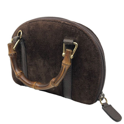 Gucci Old Gucci 2way Mini Suede Bamboo Shoulder Bag Mini Suede Bamboo Shoulder